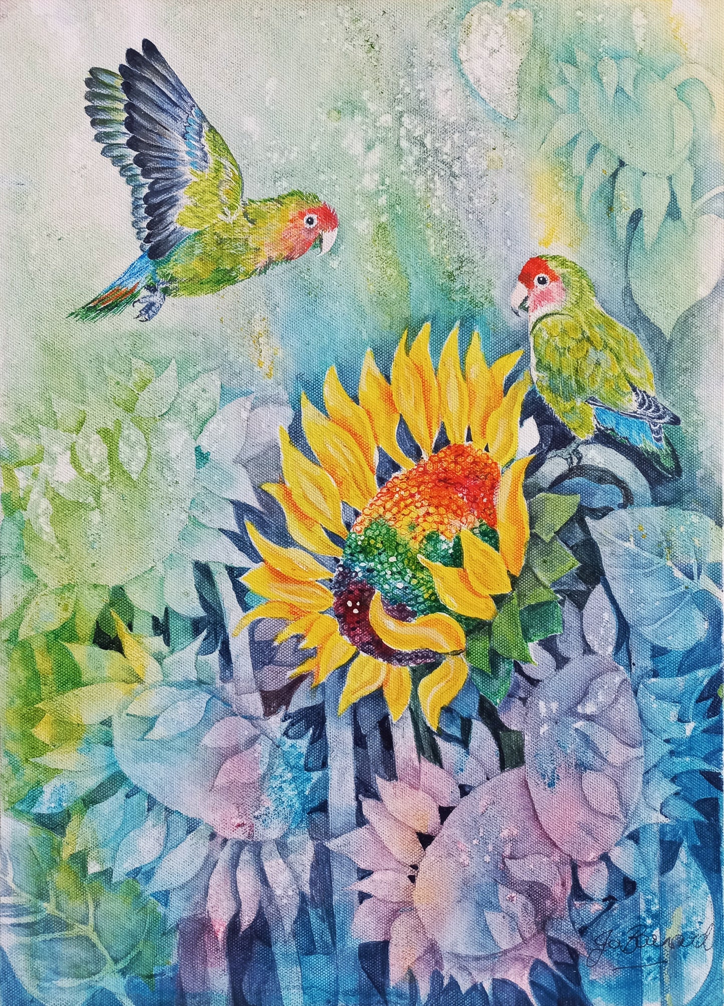 Lovebirds on Sunflowers Vol. 1