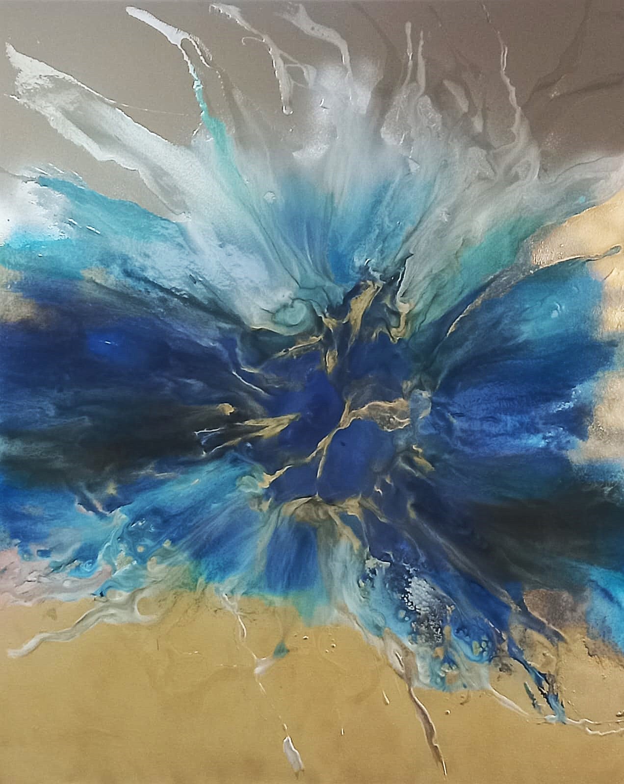 Gold and Blue Abstract