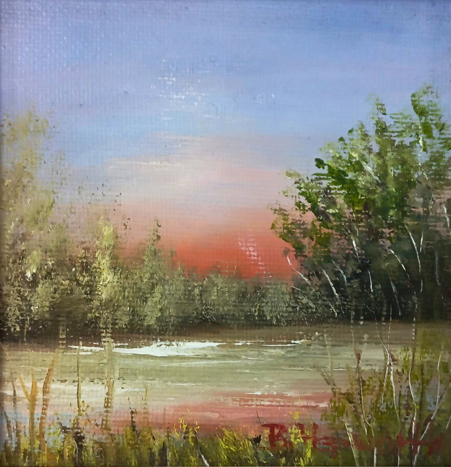River Reeds at Sunset (Miniature)