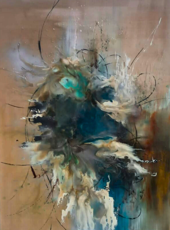 Blue and Cream Splash