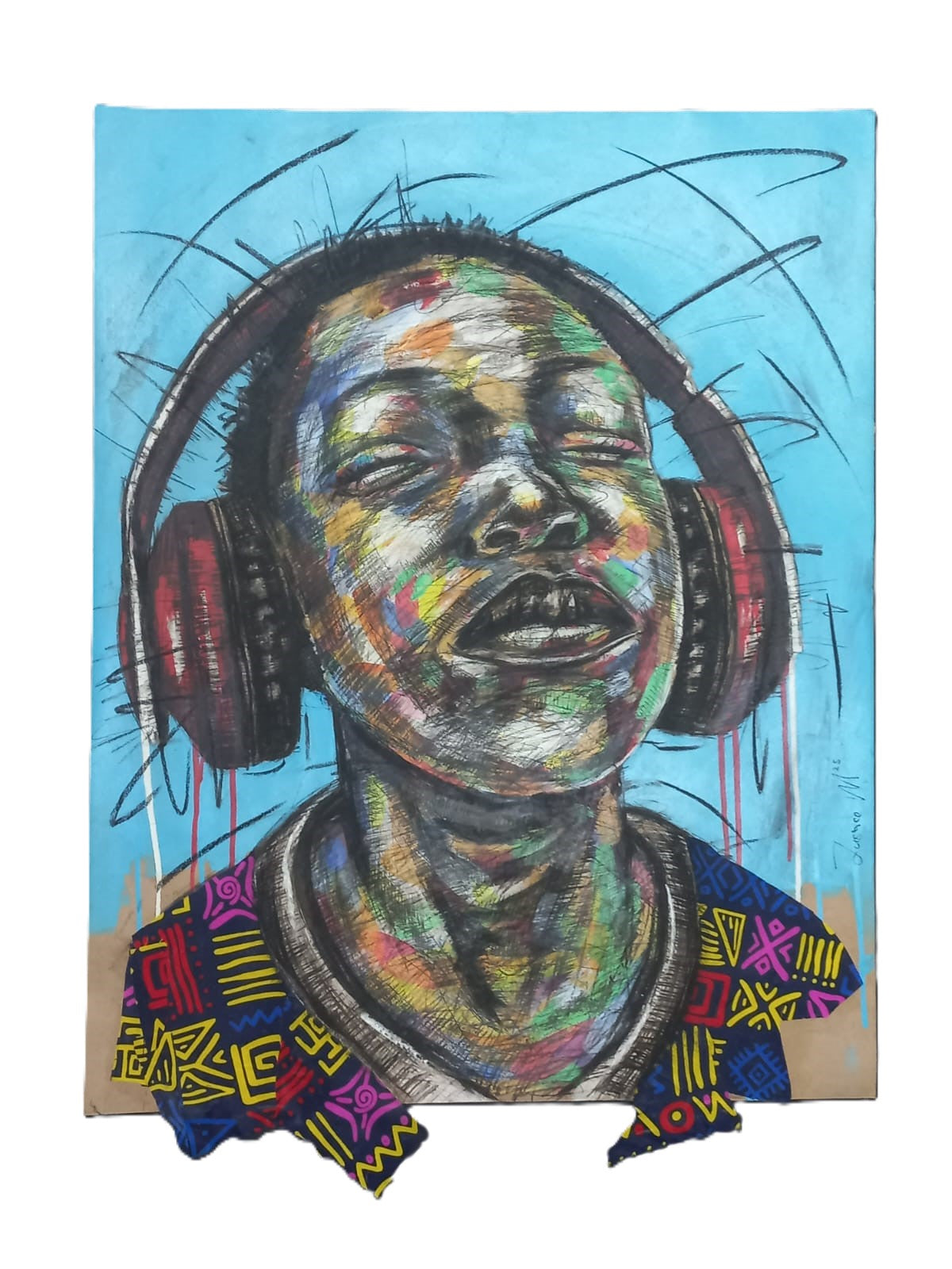 Figure Wearing Headphones