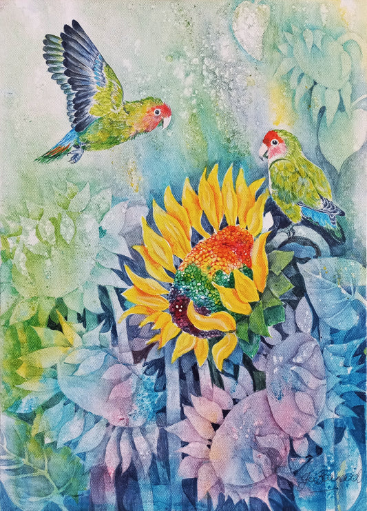 Lovebirds on Sunflowers Vol. 1