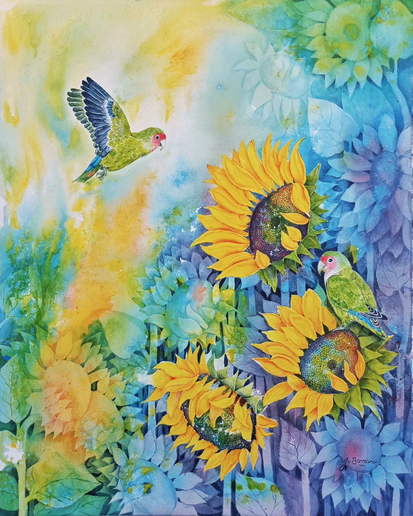 Lovebirds on Sunflowers Vol. 2