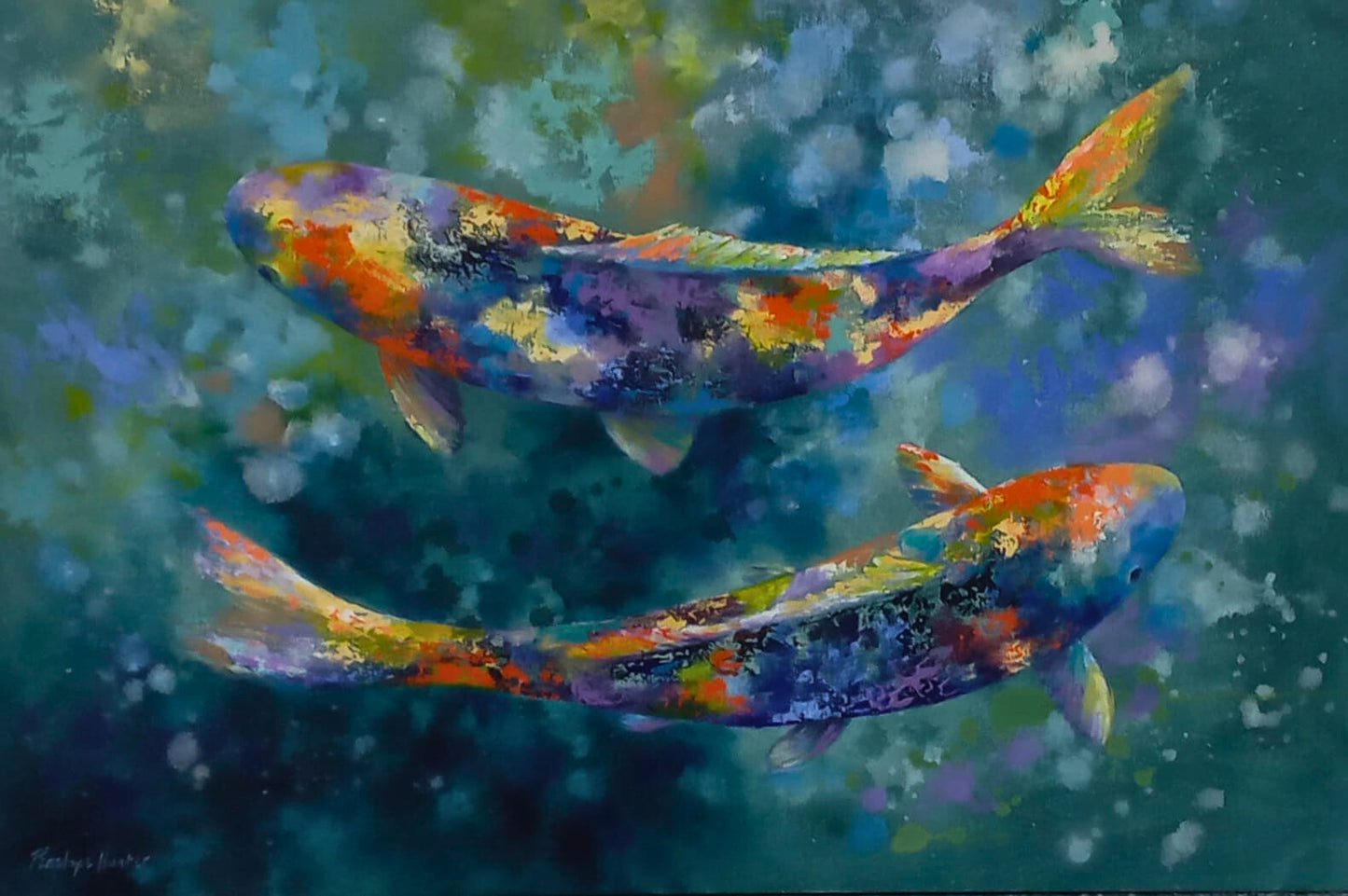 Dancing Koi in Deep Waters