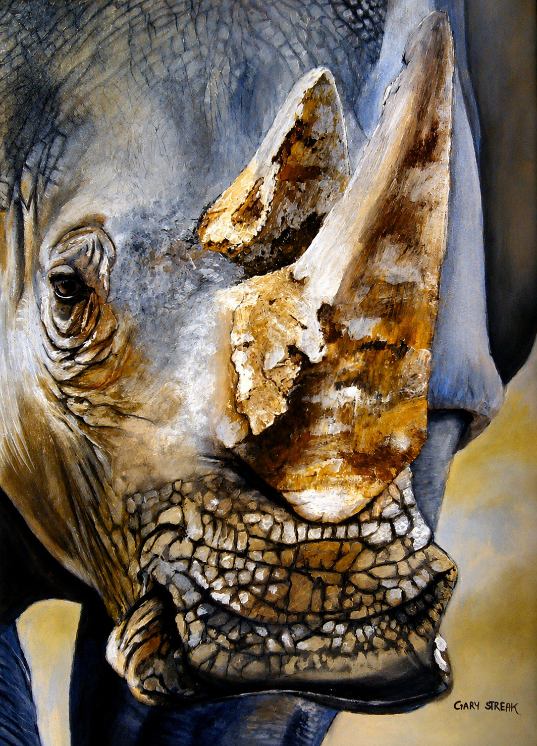 Rhinoceros Close-Up Artwork