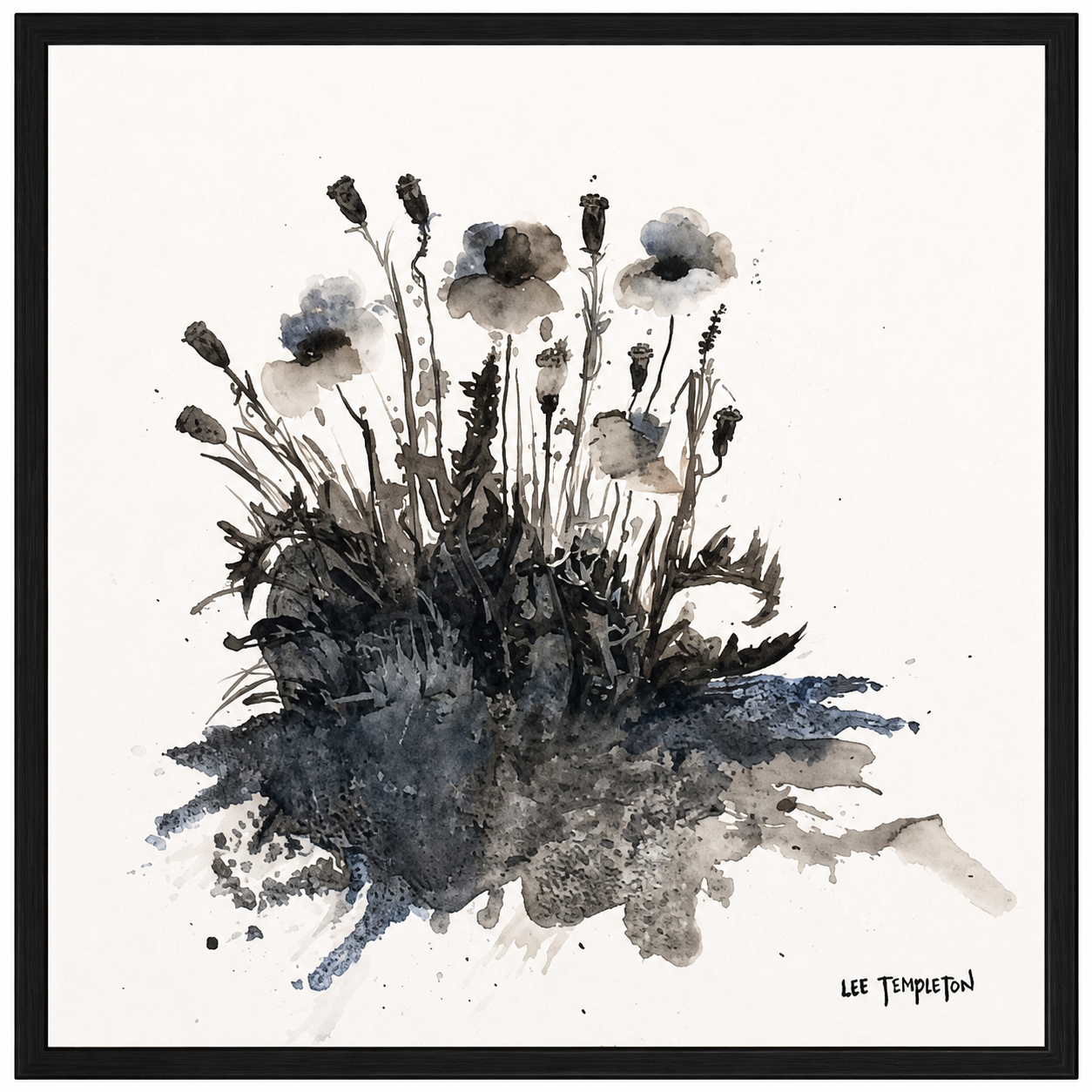 Monochrome Wildflower Botanical Artwork