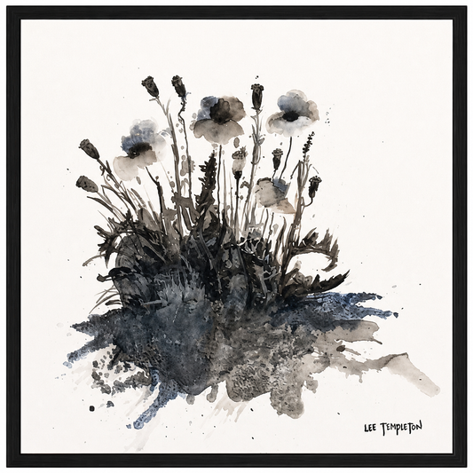 Monochrome Wildflower Botanical Artwork