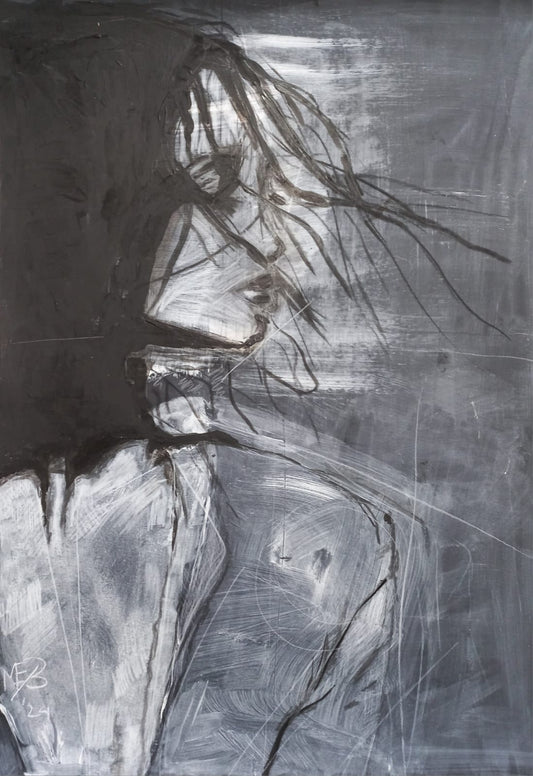 'The Wind Told Me Not To' (Black and White Figure)