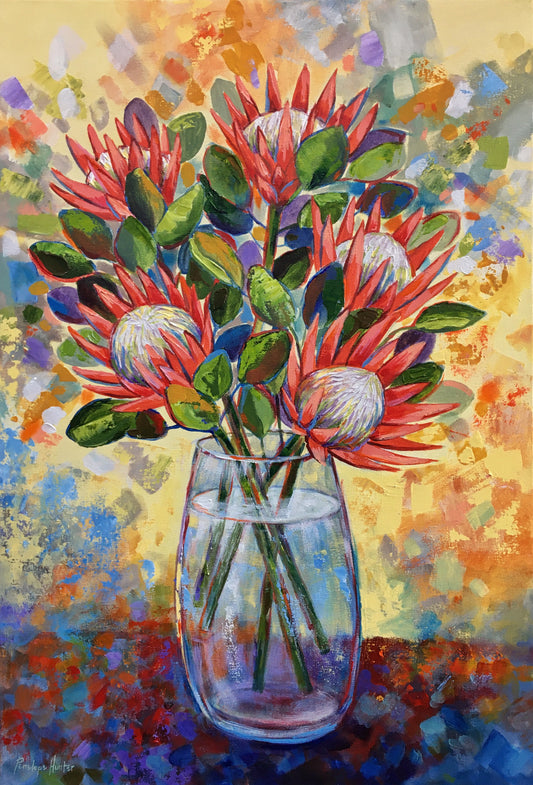 Proteas in Vase