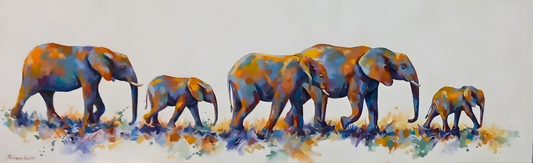 Majestic Elephants in Motion