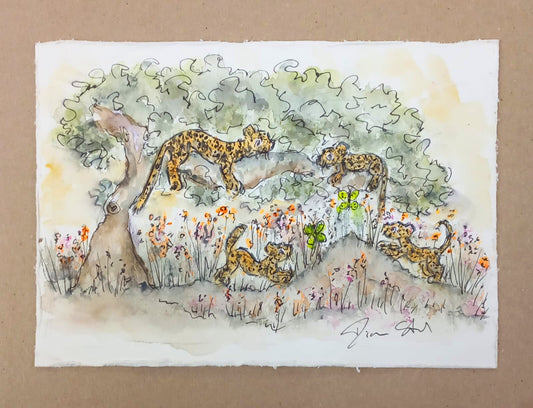 Leopards in a Tree (Miniature)