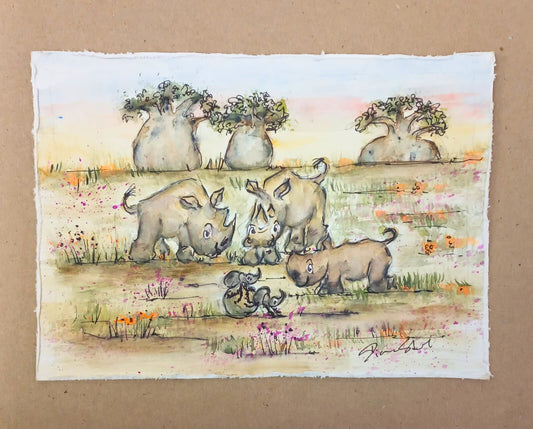 Rhino Family (Miniature)