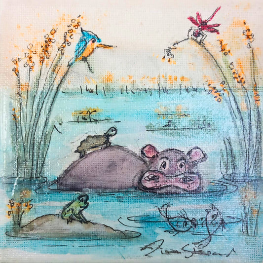 Hippo in River (Miniature)