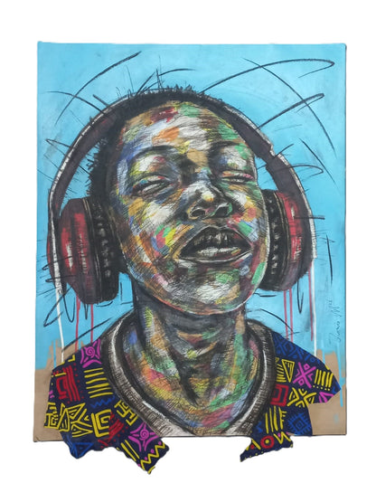 Figure Wearing Headphones