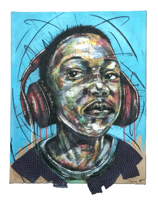 Figure Wearing Headphones